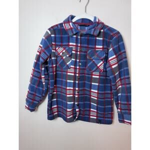 Quiksilver Boys Fleece Plaid Shacket Sz Small 7/8